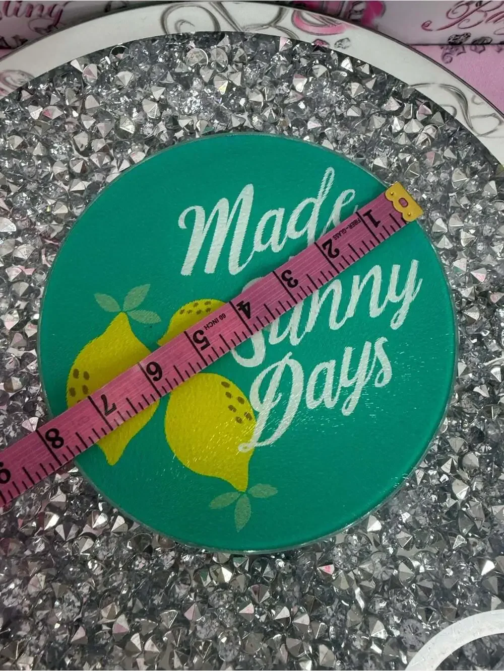 Cutting board Made for Sunny Days Lemon Graphic Trinket Dish - Teal & Yellow